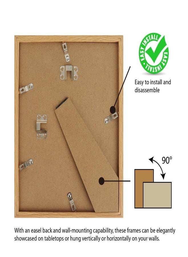 Memory Island 8.5x11 Photo Frames for Wall and Tabletop Display, 8.5 by 11 Natural Wood Grain Picture Frames with HD Plexiglass, Set of 15 - Image 2